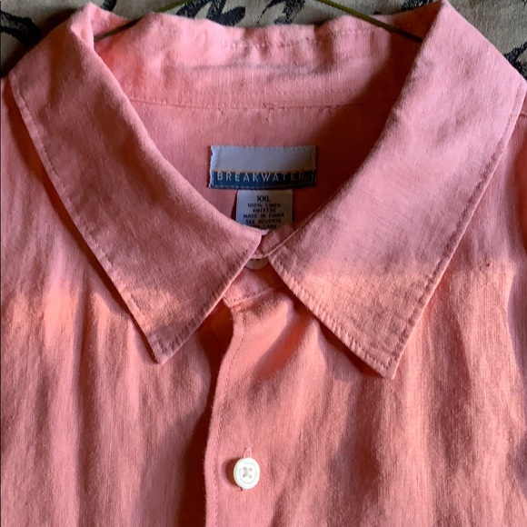 Linen Shirt Mens Size XXL Long Sleeves Breakwater - Picture 3 of 5